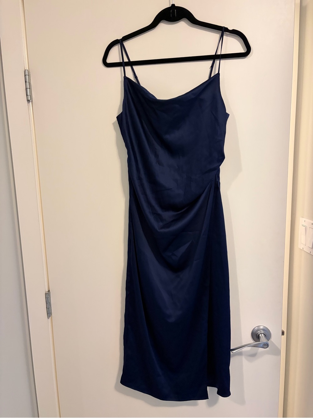 Navy Cowl Neck Slip Dress - Women's